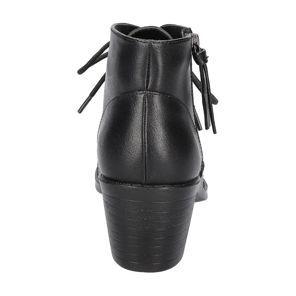 Easy Street Womens Becker Ankle Boots Side Zip Black 9.5 Block Heel MSRP $59